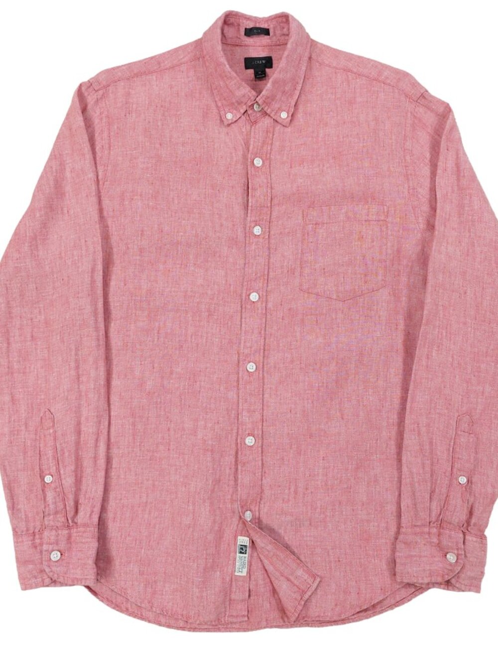 J.Crew Baird Mcnutt Linen Button Down Shirt Mens Medium Slim, Salmon Long Sleeve